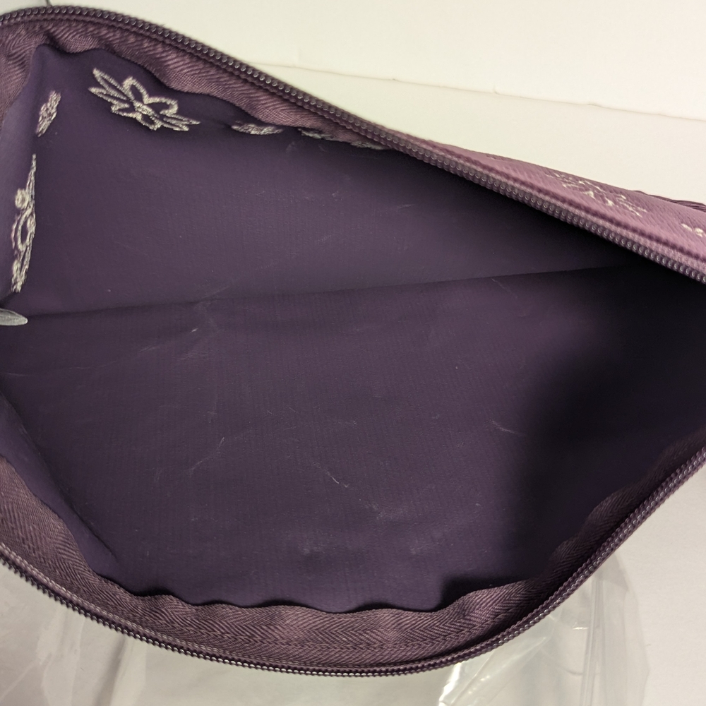 Thirty-One Deep Plum Corduroy Zipper Pouch new - Picture 4 of 4